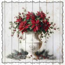 15x15 Slat Sign Poinsettia 1
