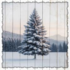 15x15 Slat Sign Red Truck Tree