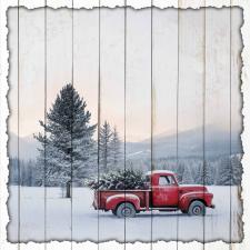 15x15 Slat Sign Red Truck