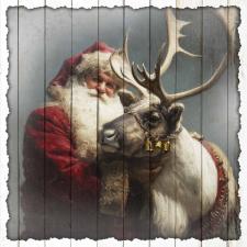 15x15 Slat Sign Santa Hug 2