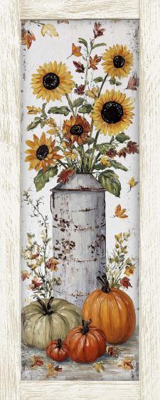 10x24 Framed Fall Floral Wall Sign