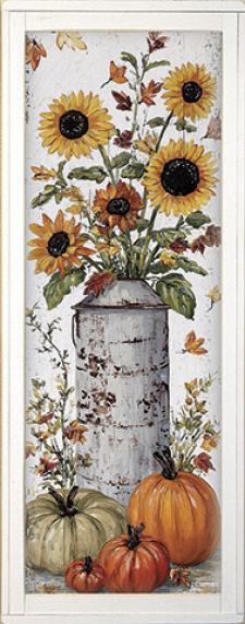 10x24 Framed Fall Floral Wall Sign