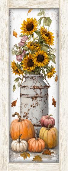 10x24 Framed Fall Floral Wall Sign