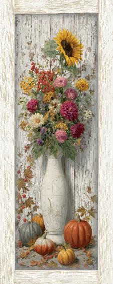 10x24 Framed Fall Floral Wall Sign