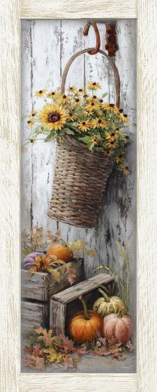 10x24 Framed Fall Floral Wall Sign