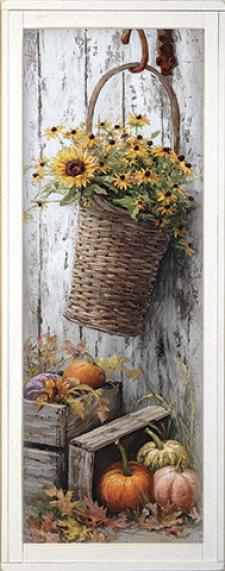 10x24 Framed Fall Floral Wall Sign