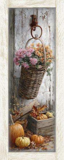 10x24 Framed Fall Floral Wall Sign