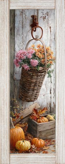 10x24 Framed Fall Floral Wall Sign