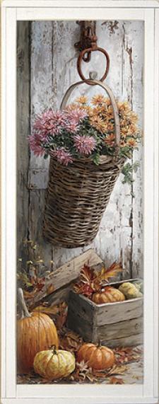 10x24 Framed Fall Floral Wall Sign