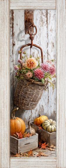 10x24 Framed Fall Floral Wall Sign