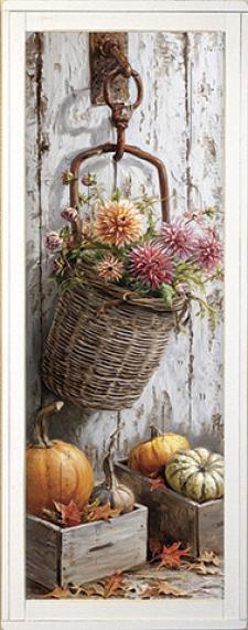 10x24 Framed Fall Floral Wall Sign