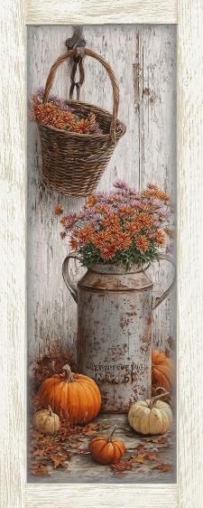10x24 Framed Fall Floral Wall Sign