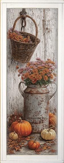 10x24 Framed Fall Floral Wall Sign