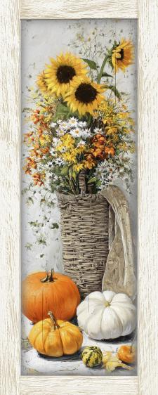 10x24 Framed Fall Floral Wall Sign