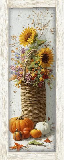 10x24 Framed Fall Floral Wall Sign