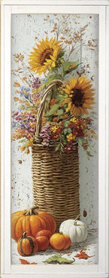 10x24 Framed Fall Floral Wall Sign