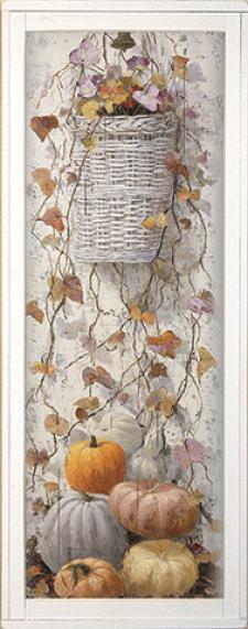 10x24 Framed Fall Floral Wall Sign