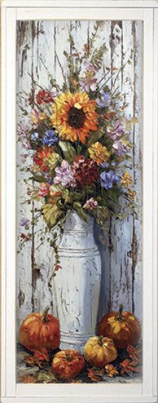 10x24 Framed Fall Floral Wall Sign