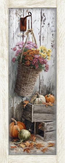 10x24 Framed Fall Floral Wall Sign