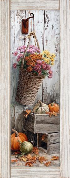 10x24 Framed Fall Floral Wall Sign