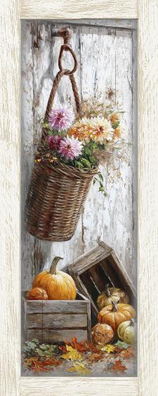 10x24 Framed Fall Floral Wall Sign