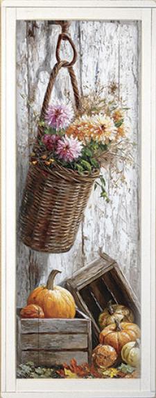 10x24 Framed Fall Floral Wall Sign