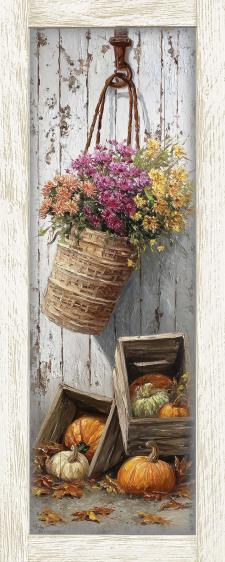 10x24 Framed Fall Floral Wall Sign