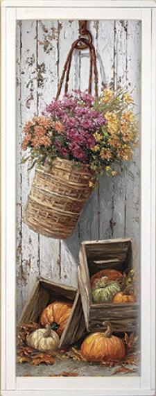 10x24 Framed Fall Floral Wall Sign