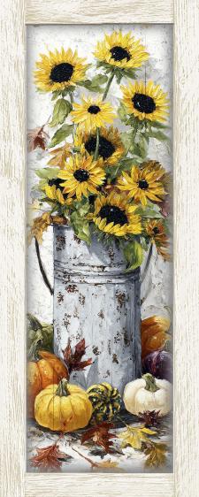 10x24 Framed Fall Floral Wall Sign