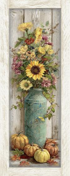 10x24 Framed Fall Floral Wall Sign
