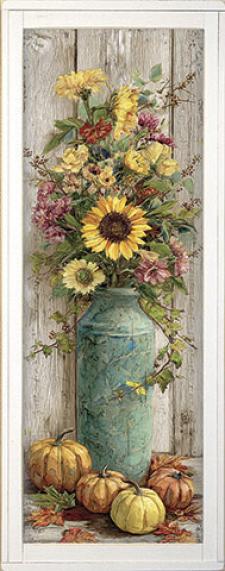 10x24 Framed Fall Floral Wall Sign