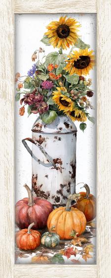 10x24 Framed Fall Floral Wall Sign