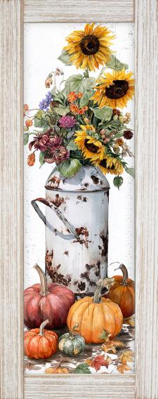 10x24 Framed Fall Floral Wall Sign