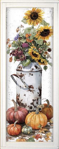 10x24 Framed Fall Floral Wall Sign