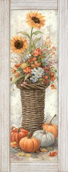 10x24 Framed Fall Floral Wall Sign