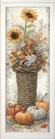 10x24 Framed Fall Floral Wall Sign
