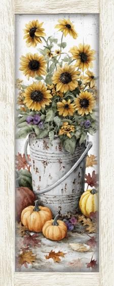 10x24 Framed Fall Floral Wall Sign