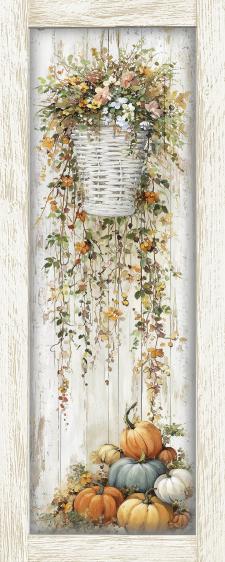 10x24 Framed Fall Floral Wall Sign