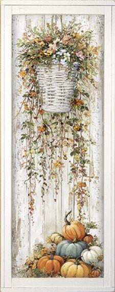 10x24 Framed Fall Floral Wall Sign