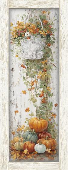10x24 Framed Fall Floral Wall Sign