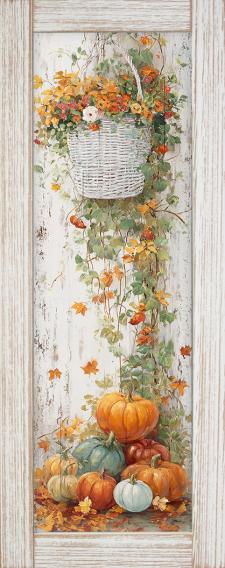 10x24 Framed Fall Floral Wall Sign