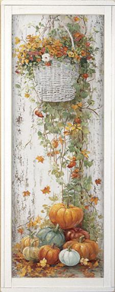 10x24 Framed Fall Floral Wall Sign