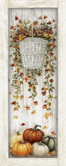 10x24 Framed Fall Floral Wall Sign