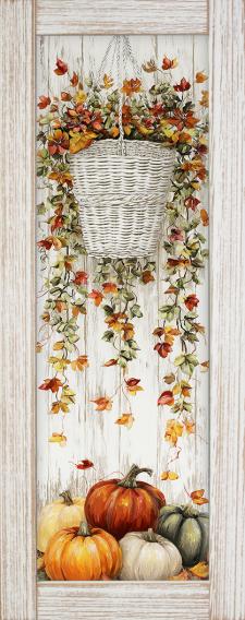 10x24 Framed Fall Floral Wall Sign