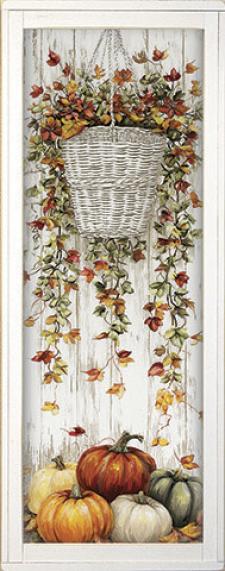 10x24 Framed Fall Floral Wall Sign