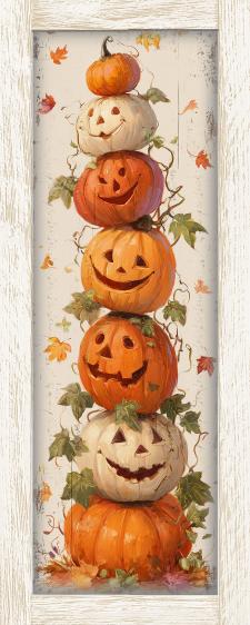 10x24 Framed Pumpkin Wall Sign