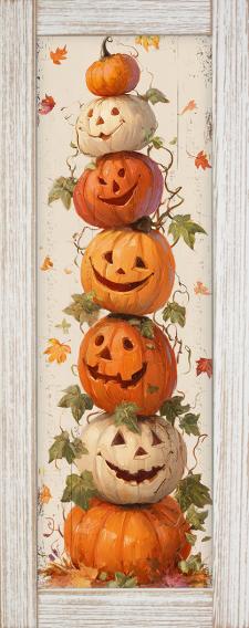 10x24 Framed Pumpkin Wall Sign