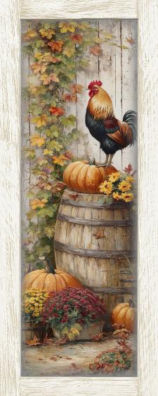 10x24 Framed Rooster Wall Sign