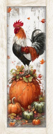 10x24 Framed Rooster Wall Sign