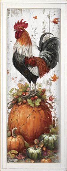 10x24 Framed Rooster Wall Sign